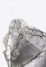 فستان مطبوع من الحرير بطول منتصف الساق