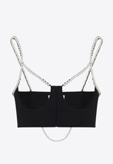 Pearlfect Cropped Pearl-Strap Top