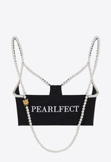 Pearlfect Cropped Pearl-Strap Top