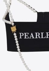 Pearlfect Cropped Pearl-Strap Top