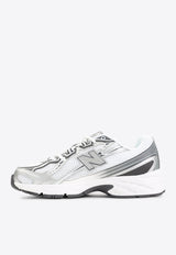 740 Low-Top Sneakers in White, Gray and Metallic