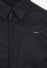 Logo Embroidered Zip-Up Jacket