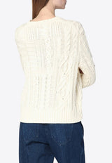 Polo Ralph Lauren American Flag Cable Knit Sweater Cream 211924430002CO/Q_POLOR-CR