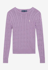 Polo Ralph Lauren Cable Knit Logo Sweater Lilac 211971869505CO/S_POLOR-BA