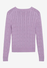 Polo Ralph Lauren Cable Knit Logo Sweater Lilac 211971869505CO/S_POLOR-BA