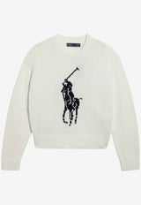 Polo Ralph Lauren Big Pony Intarsia Knit Sweater White 211A96234002CO/S_POLOR-WHT