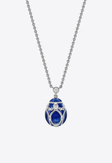 Fabergé Heritage Small Egg Pendant Necklace in 18-karat White Gold Blue 213FP1351