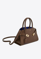 Salvatore Ferragamo Small Hug Leather Top Handle Bag 215608 HUG TH S 771867 CLAY