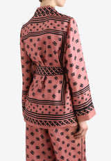 Monogram-Print Silk Pyjama Shirt