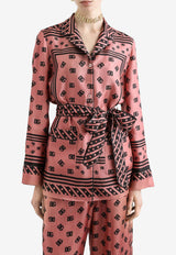 Monogram-Print Silk Pyjama Shirt