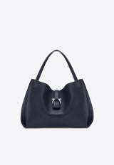 Ferragamo Large Gancini Leather Tote Bag Navy 219804 TOTE M 785176 NEW NAVY