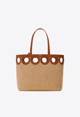 Ferragamo Medium Gancini Outline Woven-Raffia Tote Bag Beige 21A108 TT GANCIO M 783826 IVORY