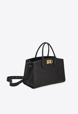 Ferragamo Large Studio Leather Top Handle Bag Black 21A110 ST SOFT L NW 785995 NERO