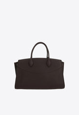 Ferragamo Large Studio Leather Top Handle Bag Brown 21A110 ST SOFT L NW 785996 TESTA DI M