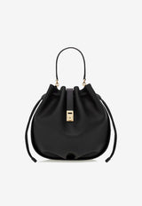 Ferragamo Hug Calf Leather Bucket Bag Black 21A549 HUG DS 790559 NERO