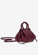 Ferragamo Gancini Drawstring Top Handle Bag Plum 21A594 GANCIO DS 790698 PLUM