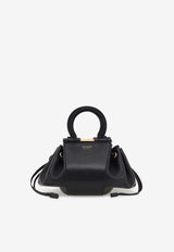 Ferragamo Gancini Drawstring Top Handle Bag Black 21A594 GANCIO DS 790699 NERO
