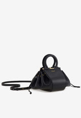 Ferragamo Gancini Drawstring Top Handle Bag Black 21A594 GANCIO DS 790699 NERO
