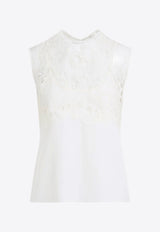 Sleeveless Silk Lace Top