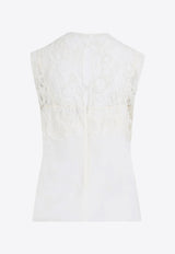 Sleeveless Silk Lace Top