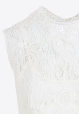 Sleeveless Silk Lace Top