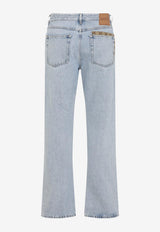 Straight-Leg Jeans with Logo Pocket Insert