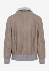 Shearling Collar Leather Jacket