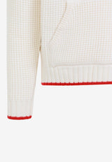 Waffle Knitted Hooded Sweatshirt