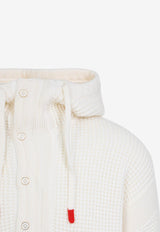 Waffle Knitted Hooded Sweatshirt