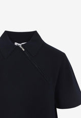 Polo T-shirt with Asymmetric Zip