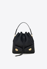 Ferragamo Multi-Pocket Leather Bucket Bag Black 220915 DRAWSTRING 785878 NERO