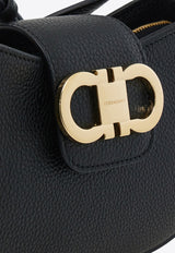 Ferragamo Mini Gabry Double Gancini Leather Shoulder Bag Black 220947 GABRY 785940 NERO