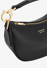 Ferragamo XS Grained Leather Hobo Bag Black 220965 TOP HANDLE 785984 BLUE GRAPHITE