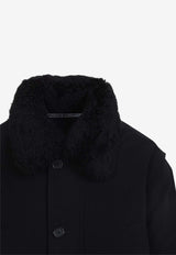 Shearling Collar Nylon Jacket