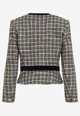 Velvet-Trimmed Tweed Jacket