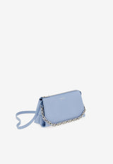 Ferragamo Mini Gancini Chain Shoulder Bag Light Blue 221076 CROSSBODY 790052 WASHED DENIM