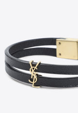 Cassandre Double Strap Nappa Leather Bracelet