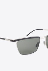 Square Metallic Sunglasses with Logo