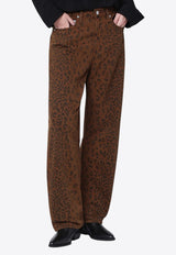 Citizens of Humanity Miro Cheetah Print Straight-Leg Pants Brown 22521248PR/S_CITIZ-SEPCH
