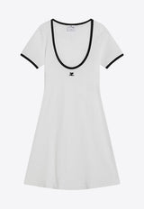 Courrèges Logo Patch Mini Dress White 225JR0600JS0203/Q_COURR-0098