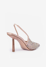 Le Silla Gilda 80 Crystal-Embellished Slingback 2299U080P1PPSAS 158