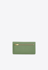 Ferragamo Gancini Continental Wallet in Hammered Leather Green 22D779 153 789850 SEAGRASS