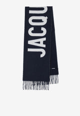 Jacquemus Logo Wool Fringed Scarf Blue 22HACU0043AOT4001/R_JACQM-380
