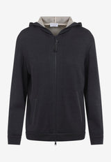 Layered Zip-Up Hooded Sweatshirt