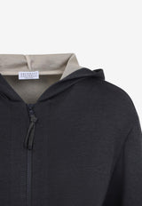 Layered Zip-Up Hooded Sweatshirt