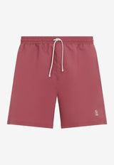 Logo Print Nylon Swim Shorts