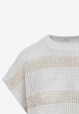 Striped Open Knit Top