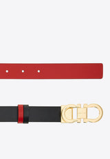 Ferragamo Gancini Reversible Leather Belt Black 230294 DONNA H 25 771068 BLUE GRAPHITE