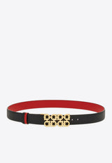 Ferragamo Woven Gancini Reversible Leather Belt Black 230409 DONNA H25 786310 NERO