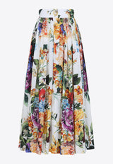 Floral Print Midi Skirt